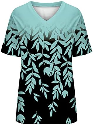 Miashui Mulheres compressão Camisa de manga longa Casual casual elegante elegante manga curta V camisa de pescoço blusa de top womens