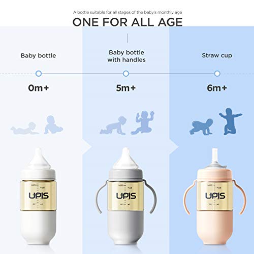 Contagem de Upis 2 [6 meses+] palha de silicone -Anti-Colic Air Vent, Livre BPA, palha cruzada cruzada