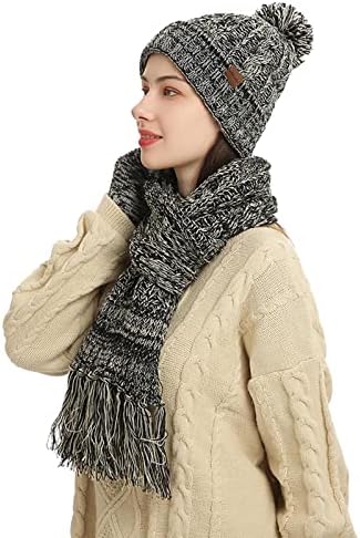 3pc de inverno pom faanie chapéu de cachecol lúcia de lenço de cachecol homem homem lã de lã forrada knit chapéu térmico lenço