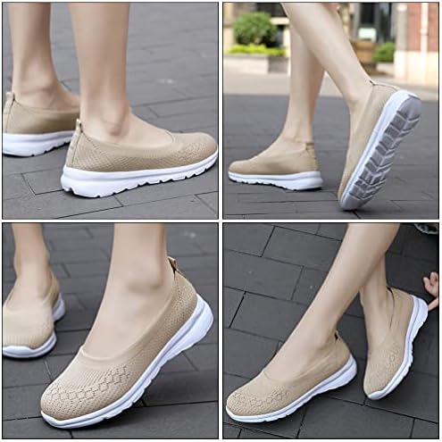 Happyyami 1 par de sapatos de tecido respirável feminino sapatos de caminhada sapatos femininos leves