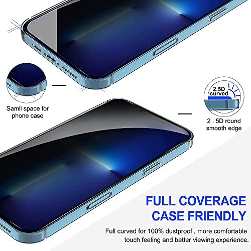 Woluki [2 pacote] para iPhone 14 Plus Protetor de tela de privacidade, Filme de vidro com temperamento temperado anti-espião, impressão