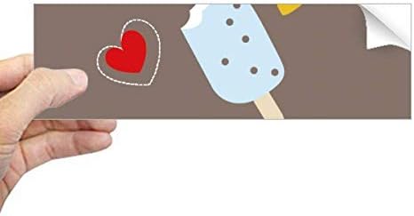 Diythinker Heart Blue Popsicle Sweet Ice Cream Retângulo Bumper Sticker Notebook Decalque da janela