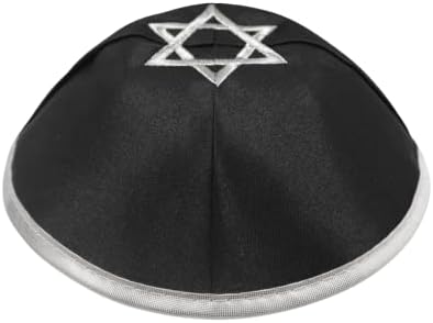 ATERET Judaica Kippah-Yarmulke para homens e meninos 10-Pack Kippah Cap, tamanho 19 cm com a estrela de David, chapéu judeu Yamaka
