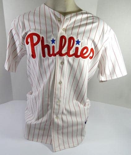 Philadelphia Phillies Joe Bisenius 28 Game usou White Jersey 48 DP43652 - Jogo usou Jerseys MLB