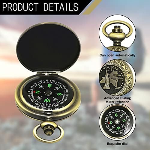 Pocket Compass for Kids Classic Portable Compass, Orientering Compass, caminhando de mochila Compass