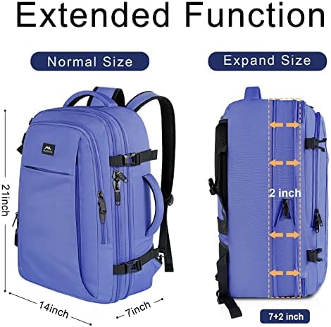 Matein Travel Mackpack for Women, 50l Carry On Backpack com Saco Mumaga Voo Expansível Aprovado pela Backpack de Mochila,