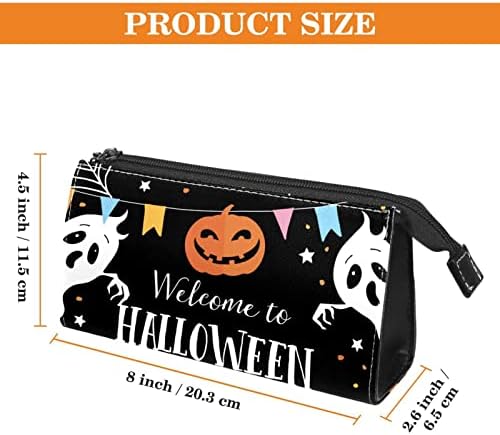 Bolsa de viagem de higiene pessoal, organizador de viagens de bolsa de maquiagem resistente à água para acessórios para acessórios, desenho animado de Halloween Jack-O-Lantern