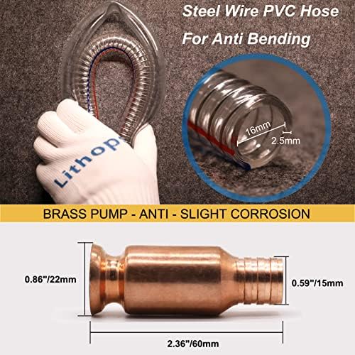 Bomba de combustível de transferência Manual do Sifão Manual de 3/4 de Capper para água a diesel a gasolina, com mangueira de pvc de arame de aço aprimorado de 6,5 pés de envelhecimento anti-flexão. Aplicável para carro, motocicleta, iate, máquina, tanque de peixes