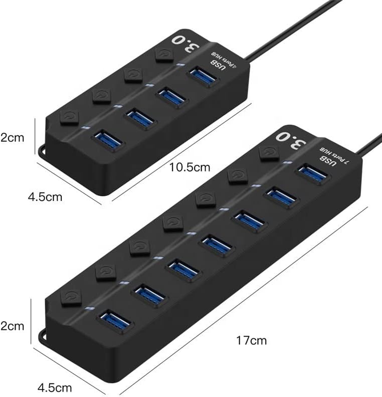 Hub USB 3.0. O concentrador de Datos USB de 4 Puertos concorda com os indivíduos de Encendido/Apaagado. Regleta USB Compatível
