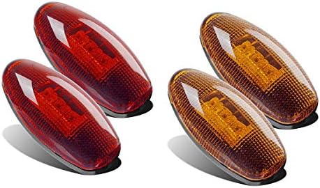 Partsam 3pcs Amber Cab Roof Luzes de corrida + 5xt10 5050 LEDs âmbar + 4pcs ledes de pára -choque de ledes de lâminas laterais