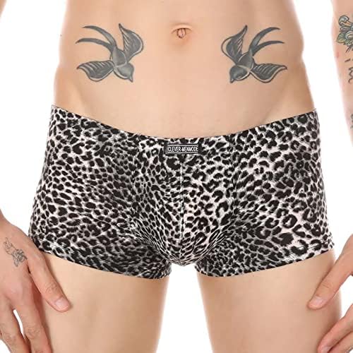 Mens cuecas de roupas íntimas de baixa cintura sexy estampestas de leopardo tiquestas férias estampas de praia boxers boxers