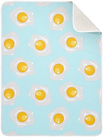Cobertor de ovos fritos de ovos de algodão para bebês, recebendo cobertor, cobertor leve e macio para berço, carrinho, cobertores
