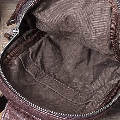 NC Genuine Leather Mens Sling Bag Vintage Men Backpack Crossbody Satchel Bag ao ar livre marrom