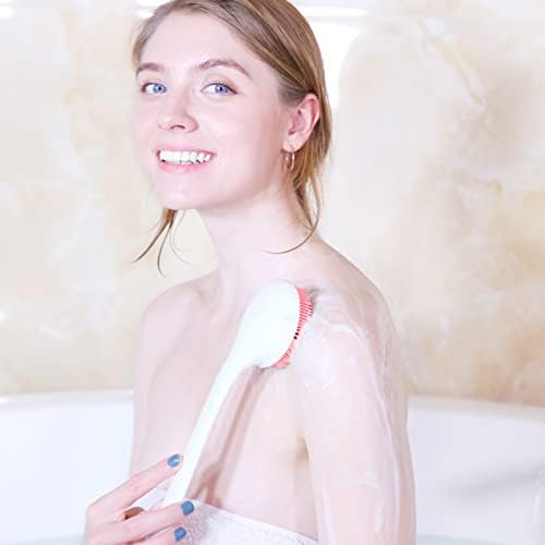 Qiqamole 1 embalagem de silicone escova corporal para banho, escova traseira, esfoliante de escova de chuveiro sem deslizamento