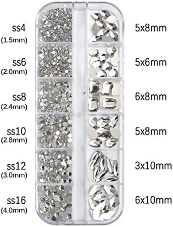 AB/Colorido Glitter de unhas coloridas Múltiplas unhas decoração de diamantes Gems Nail Art Diamante de diamante Flatback Diamond Rhinestones