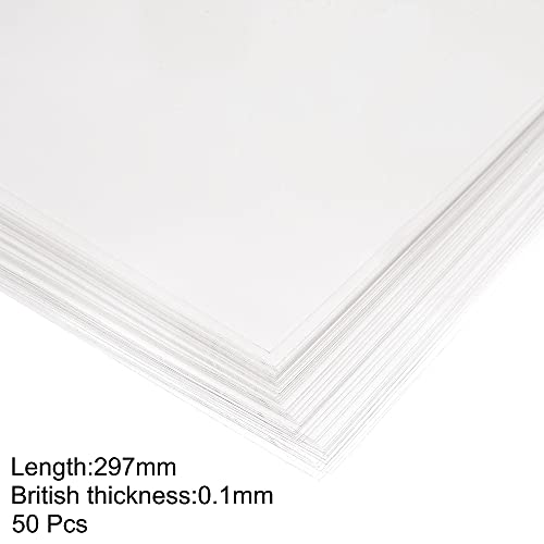 UXCELL 0,1 mm de espessura A4 Folha de PVC transparente 297 mm x 210 mm Folha de plástico rígido transparente, escritório,