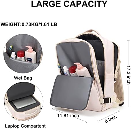 Mochila de viagem Cluci para mulheres, continue em ajuste de mochila para laptop de 15,6 , companhia aérea aprovada, underseseat