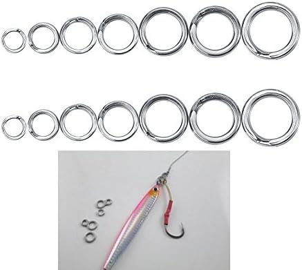 ACOGEDOR 50PCS/100PCS 4 -10 Pesca de aço inoxidável Ringos divididos Double Loop Metal Circle Lure Connector Fishing Fishing Tackle