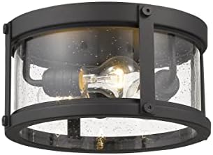 Z-Lite 569F-BK 3 Light Outdoor Flush Cheging Mount Grept, preto