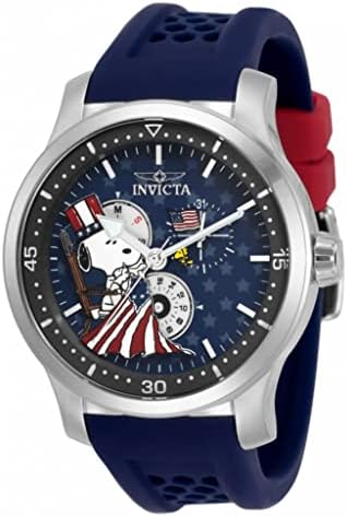Invicta Snoopy 45mm Quartz Multi Function Strap Watch Silvertone Men