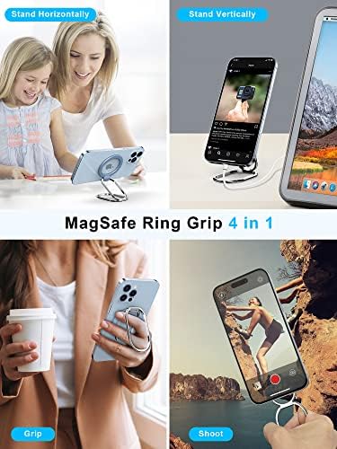 【2023 Atualizado】 Mag Seguro Phone Ring Port, SuperOne Kickstand e Removable Phone Grip Compatível com carregamento
