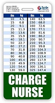 Chart Bomble Bomble Buddy vertical com altura e gráfico de conversão de peso