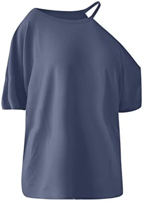 Mangas curtas da mulher T-shirt Fashion ombro frio Blusa casual tops de moda camiseta de festa de festa