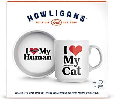 Genuine Fred Howligans - Caneca + Cat Bowl - Love Cat, White