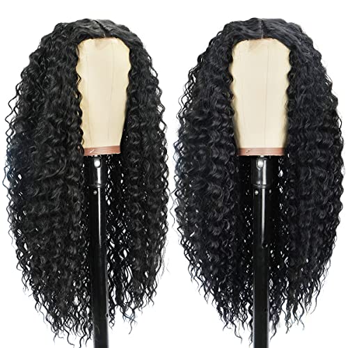 Peruca cacheada para mulheres negras perucas longas preto afro cacho de curl peruca sintética longa onda profunda perucas