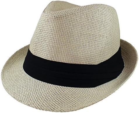 Gelante Summer Fedora Panamá chapéus de palha com banda preta