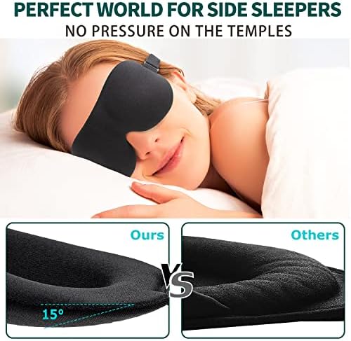 Máscara de sono para dormir traseiro e lateral, de bloqueio de luz, máscara ocular dormindo de 3D Night Bindfold, capa de
