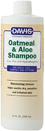 Davis Oatmeal e Aloe Dog and Cat Shampoo, 12 onças