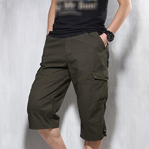 Shorts de carga de 3/4 longos masculinos soltos abaixo do ajuste abaixo do joelho Capri Capri Short Relaxed Fit calças curtas com bolsos múltiplos