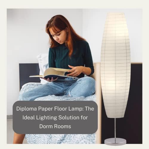 LightAccents Diploma Papel Floor Lamp Set de 2 lâmpadas de papel - Luminárias de chão de papel - luminárias de chão de papel