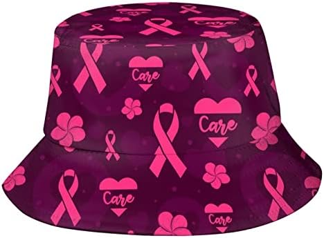 Capéu de conscientização sobre câncer de mama Fitas de fitas rosa Capinho do sol do sol para mulheres e homens