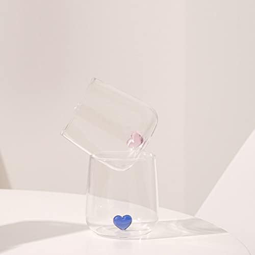 Zerodeko Glass Transparente Milk Glass Heart Decor Copo de vidro para o hotel Festival Wedding Home
