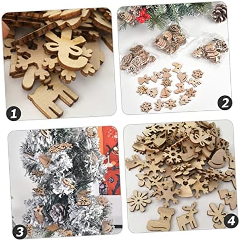 Sewacc 270 pcs lascas de madeira de natal ornamentos de natividade artesanato brinquedos de parede decoração de penduramento diy