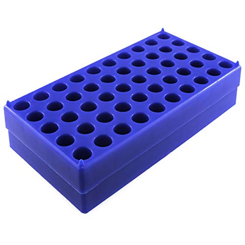 E-Out excelente rack de frasco 2pcs 190x100x25mm Blue empilhável Rack de tubos de centrífuga de tubos para 12 mm 1,5 ml/2ml