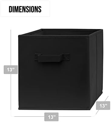 Pomatree 13x13x13 polegadas Cubos de armazenamento - 4 pacote - caixas de armazenamento grandes e resistentes | Alças duplas, dobráveis ​​| Cubo Organizador Bin | Cestas de tecido para organizar armários, roupas e brinquedos