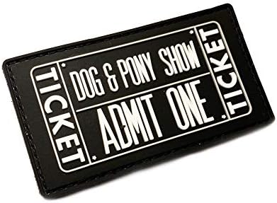 Dog and Pony Show Admit One - PVC Morale Patch 3 x 1,5 PVC de volta