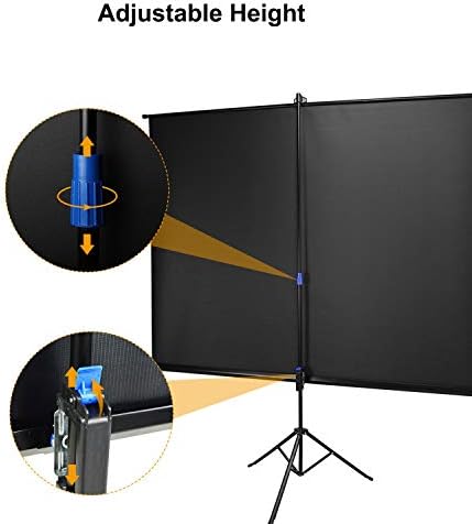Tela do projetor ZYZMH 72 100 polegadas Tripé Stand 16: 9 Tela de projeção portátil 4K Screen de filmes 3D para escritório