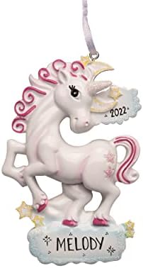 Uniqxmas personalizados brilho brilho Unicorn Christmas Ornament 2023 - Personalização gratuita | Prancing Unicorn Toy