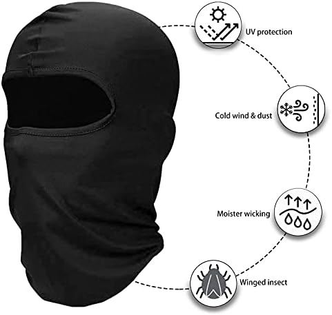 Pacote de 2 bandana chapéu de rosto para airsoft motocicleta máscara de esqui airsoft inverno sol sol balaclava preto capuz