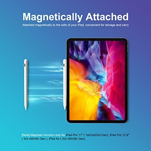 Caneta de caneta para iPad 9 e 10ª geração, Apple Pencil Compatível com modelos 2018-2023 iPad Pro/Air/Mini Series -