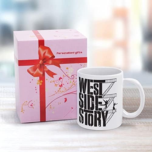 Xlawesome West Side History Padrão Cerâmica forma de café Creative Tea Cup Design Presente, 11 oz