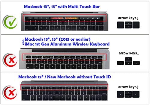 XSKN Spanish Language Silicone Teclado Capa para o novo MacBook Pro 13 e para MacBook Pro 15 Plus Touch Bar Sticker UE UE