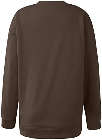 Womens 2022 Fall Fashion Tops O-pescoço de pó de manga longa para mulheres Camisa de ginástica engraçada em geral