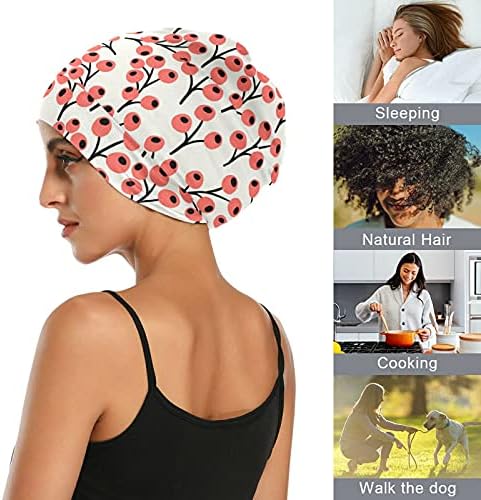 Skull Cap boné Sleep Work Hat para gorro para mulheres FRUITAS FLORAIS VERMELHO Ano Novo de inverno Capace de cabeceira