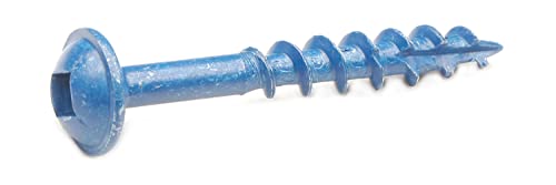 Parafusos de orifício de bolso 100 pcs #8 x 1-1/4 polegada parafusos de madeira, parafusos de cabeça da arruela de acionamento quadrado, rosca grossa com revestido azul para uso externo e interno