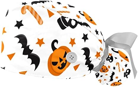 Halloween Pumpkin Bat Skull Padrão de tampa de trabalho com botões